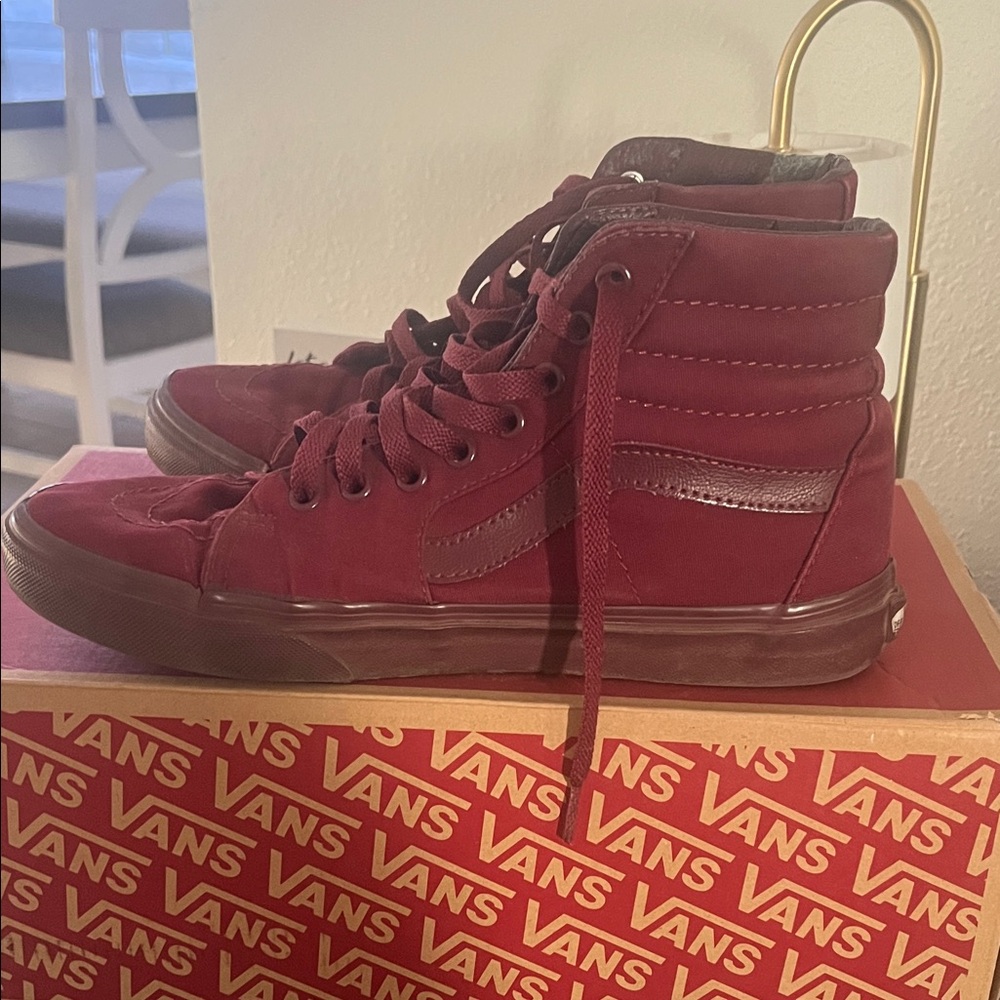 Vans Maroon High-Top Sneakers